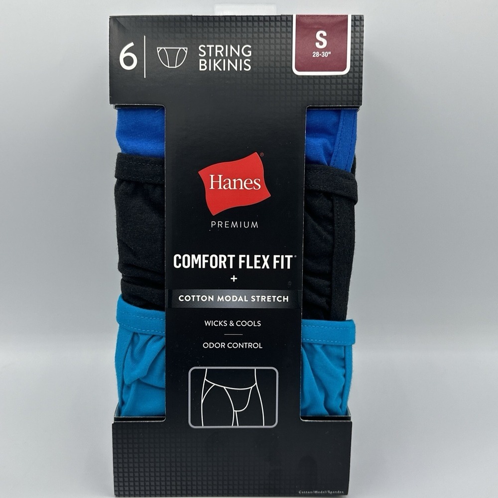 Hanes Comfort Flex Fit Men's String Bikini 6 Pack Small 9CFFS6 Discontinued New